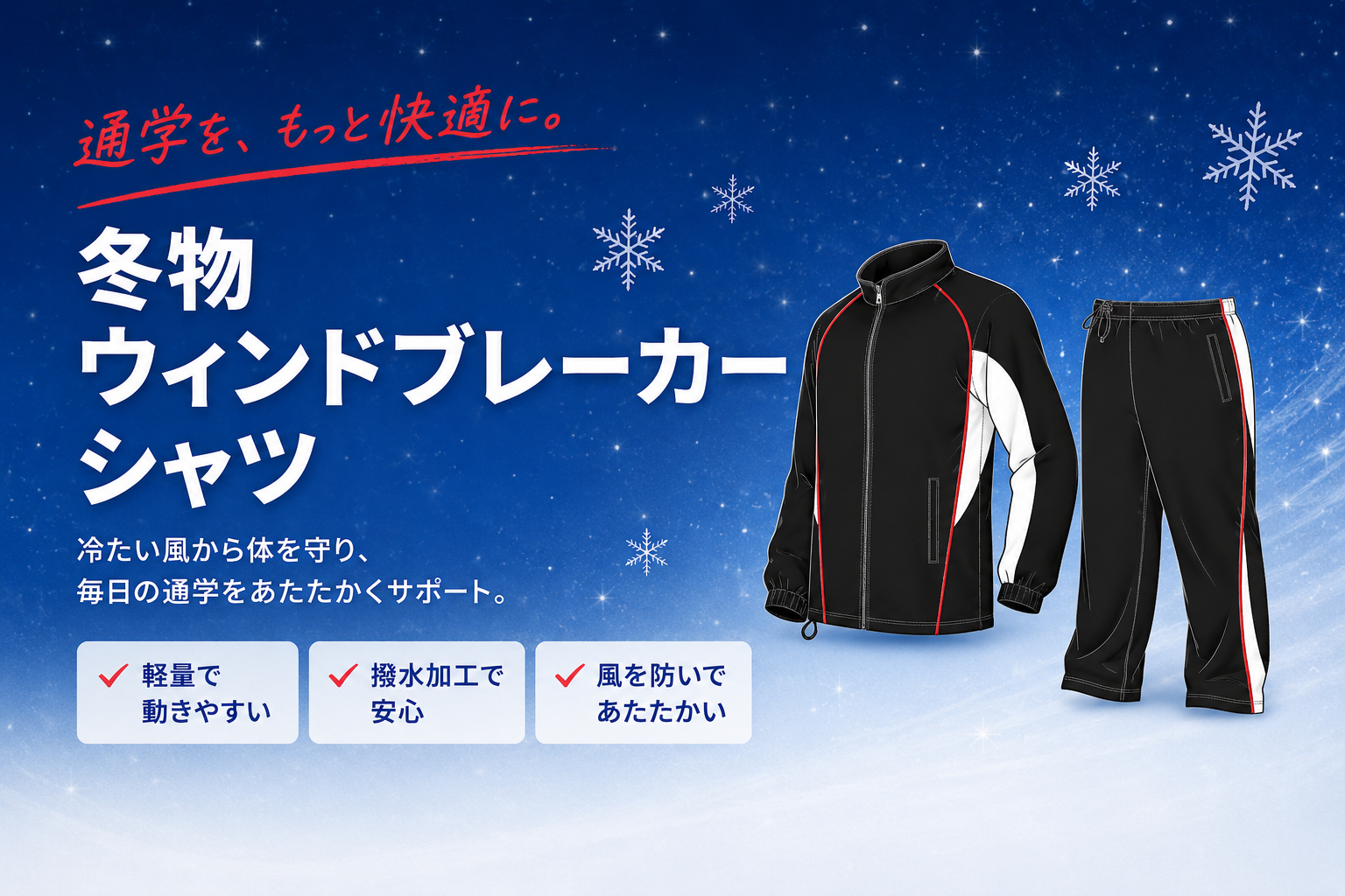 冬物ウィンドブレーカーシャツ
