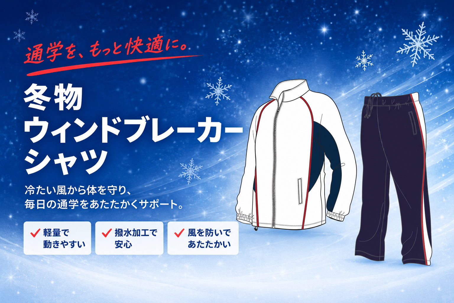 冬物ウィンドブレーカーシャツ
